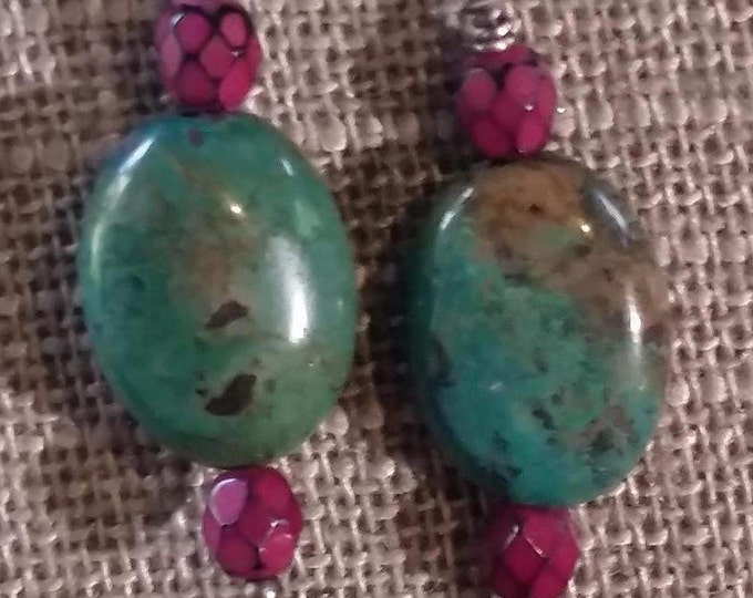 Ancient 2000 Yea Old Roman Glass and Turquoise Earrings