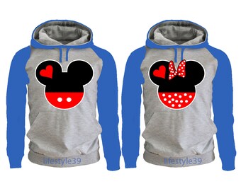 mickey minnie couple hoodies