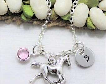 Horse Necklace - Rodeo Necklace - Horseback riding Necklace - Custom Horse Necklace - Horse Lover Gift - Little Girl Horse Necklace
