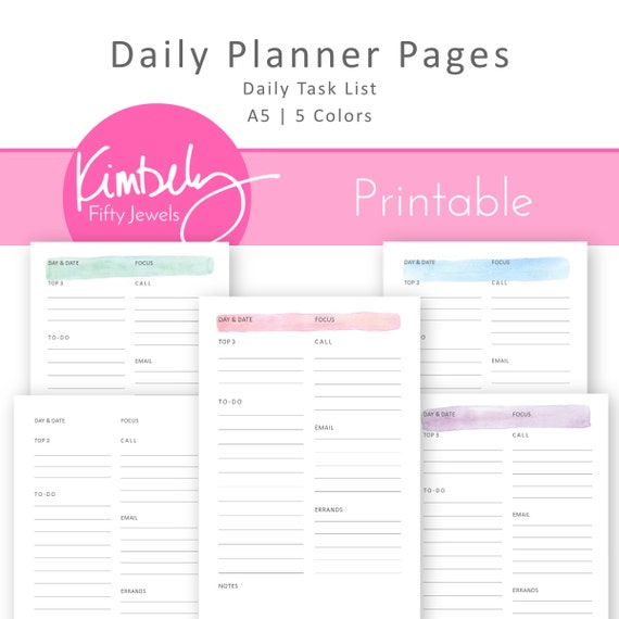 To Do List Daily Planner Printable Planner Daily Agenda