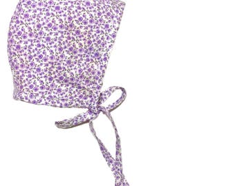 Baby Bonnet, Spring Baby Bonnet, Newborn Bonnet, Toddler Bonnet, Girls Bonnet, Summer Bonnet, Purple Baby Bonnet, Easter Baby Bonnet