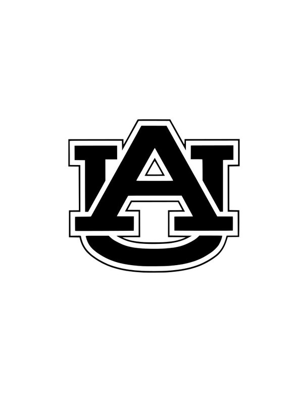 Auburn University Tigers AU logo outline laptop by VINYLLYmadeIT