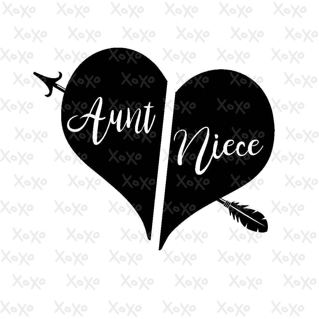 Download Split Heart, Family, SVG, DXF, Cut file, Silhouette, Cricut, Aunt, Niece, Instant Download from ...