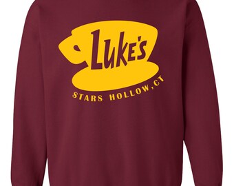 Lukes Diner Shirt Gilmore Girls Shirt Crewneck Sweatshirt - Gilmore Girls Luke's Diner Gift - Stars Hollow Shirt - Lukes Coffee Shop