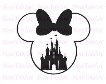 Disney svg Minnie Mouse svg disney castle svg minnie mouse head castle disney svg files for Cricut Silhouette Vector Cut Files svg png dxf
