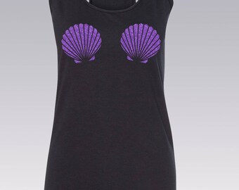 Mermaid Shell Shirt / Mermaid Shell Tank Top / Mermaid Top / Seashell Shirt / Mermaid Shell Bra / Shirt / Mermaid Top / Mermaid / S - 2XL