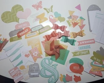 Embellishments - 90 Pcs - Cardstock / Vellum Ephemera Pack