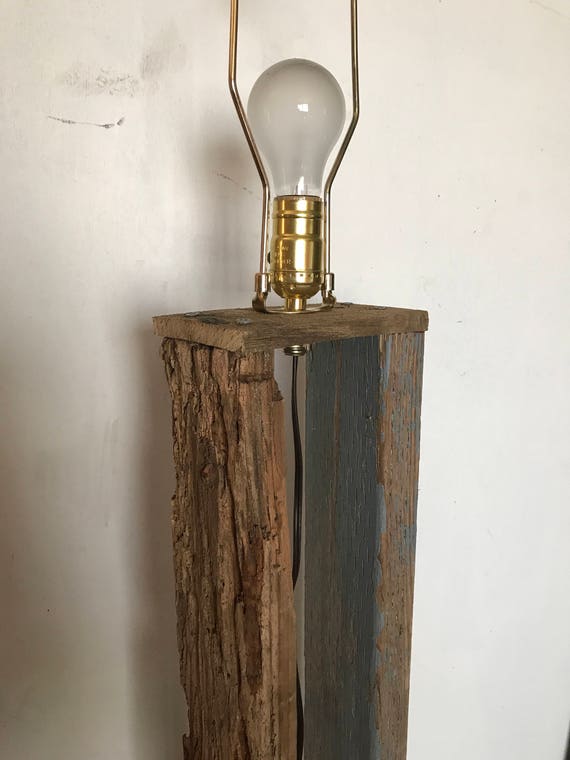 Items similar to Handmade Reclaimed Wood Floor Lamp on Etsy