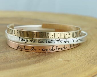 Inspirational Bracelet - Personalized Cuff Bracelet - Inspiration - Personalized Cuff Bracelet - Rose Gold Cuff - Happiness can be found