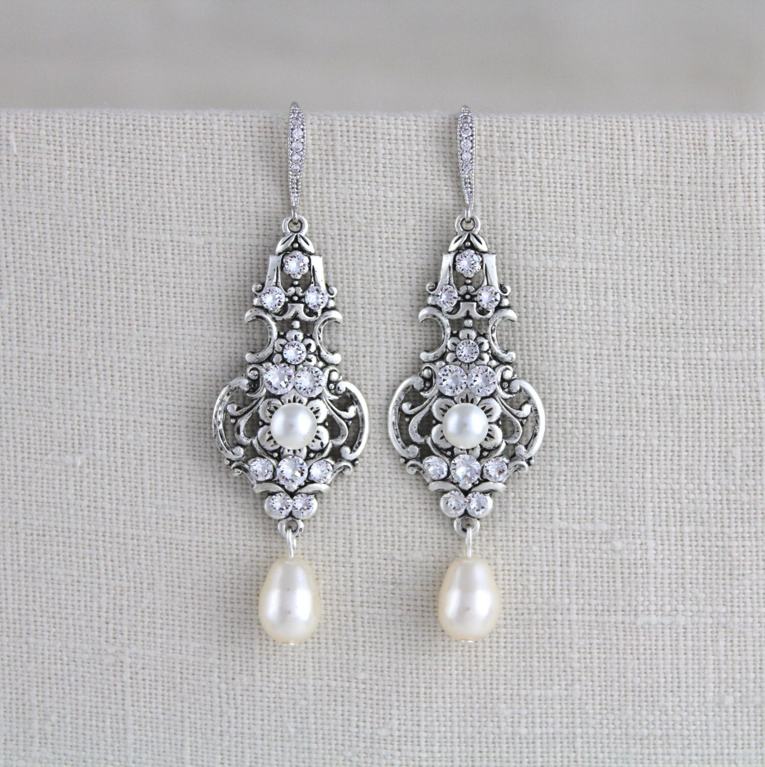 Bridal earrings Vintage style earrings Wedding jewelry