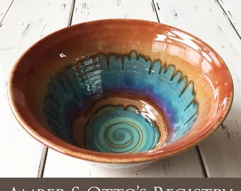 Large Ceramic Serving Bowl, Unique Housewarming Gift, Pottery Serving Bowl