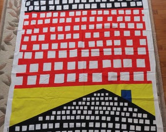 Vintage Marimekko Fabric - 1969 Screenprint Mado designed by Katsuji Wakisaka - 2 pieces totaling almost 4 yards