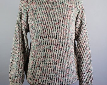 Mens Sweater. Pullover Sweater. Multi Color Sweater. Fall Winter Sweater. Vintage 80s Sweater . Mens Size Large . GOGOVINTAGE