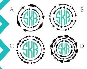 YETI tumbler Decal, arrow monogram decal, monogram yeti decal, Laptop stickers, Car Decal, tumbler decal, rtic cup decal, tribal decal