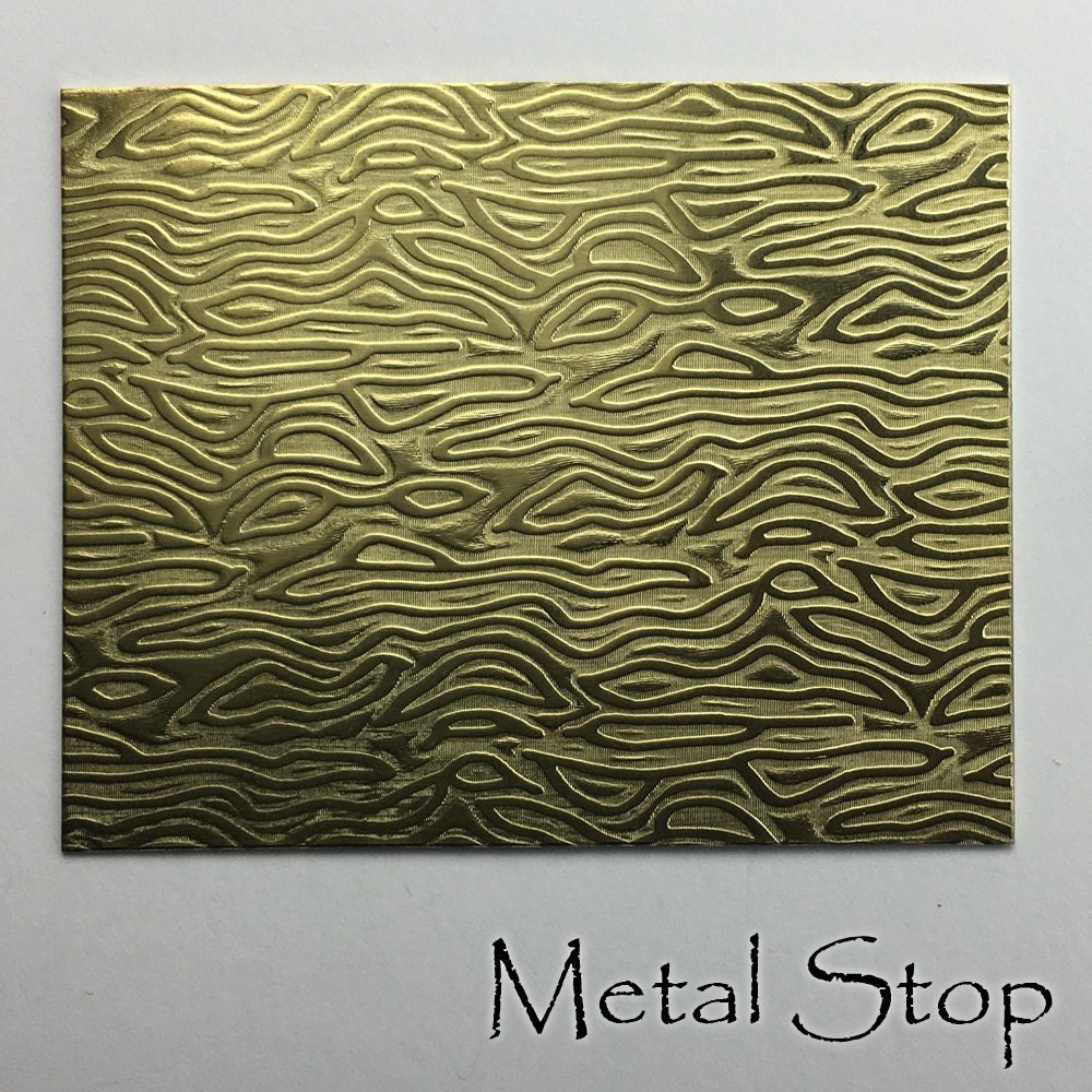 Textured Brass Sheet 2.5 x 3 Wavy Line Pattern