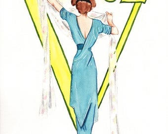 Vogue. 1911 March Vintage Vogue. Original Watercolor. 9x12.