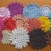 16 Hand Dyed Vintage Doilies, Rainbow of Colors, 2 to 4 inch Small Craft Doilies, Crochet Lace Doilies