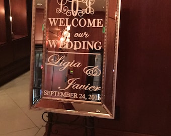 Welcome Wedding Mirror Vinyl Decal/ Wedding Welcome Sign/ Welcome Mirror/ Hashtag Sign/Bridal Shower/Baby Shower