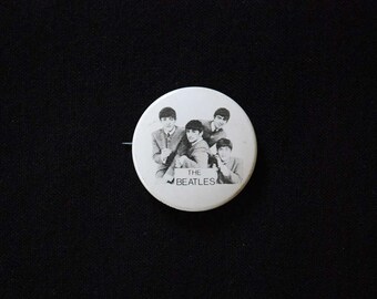 Vintage 1964 The Beatles Metal Pinback Button - Nems Ent. Ltd. - Ringo Starr - John Lennon - Paul McCartney - George Harrison