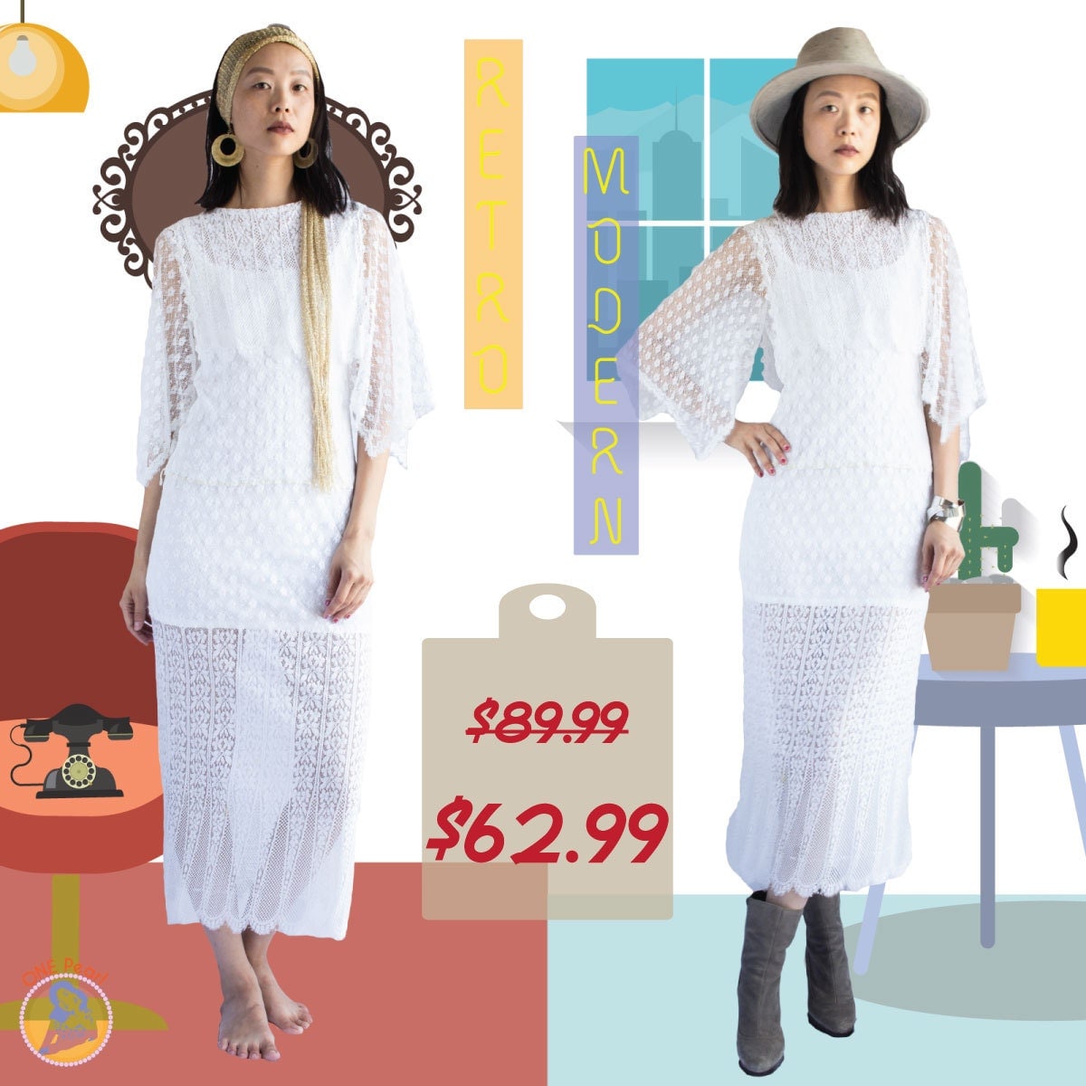 White lace 80s dress style White lace 80s dress style