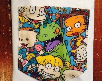 Rugrat pocket shirt tee 90s style s/m/l/xl/xxl reptar