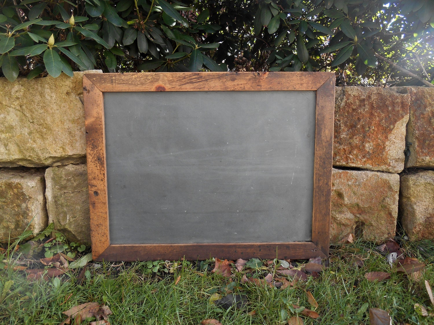 Large Real Slate Chalkboard in Rustic Reclaimed Wood Frame 26