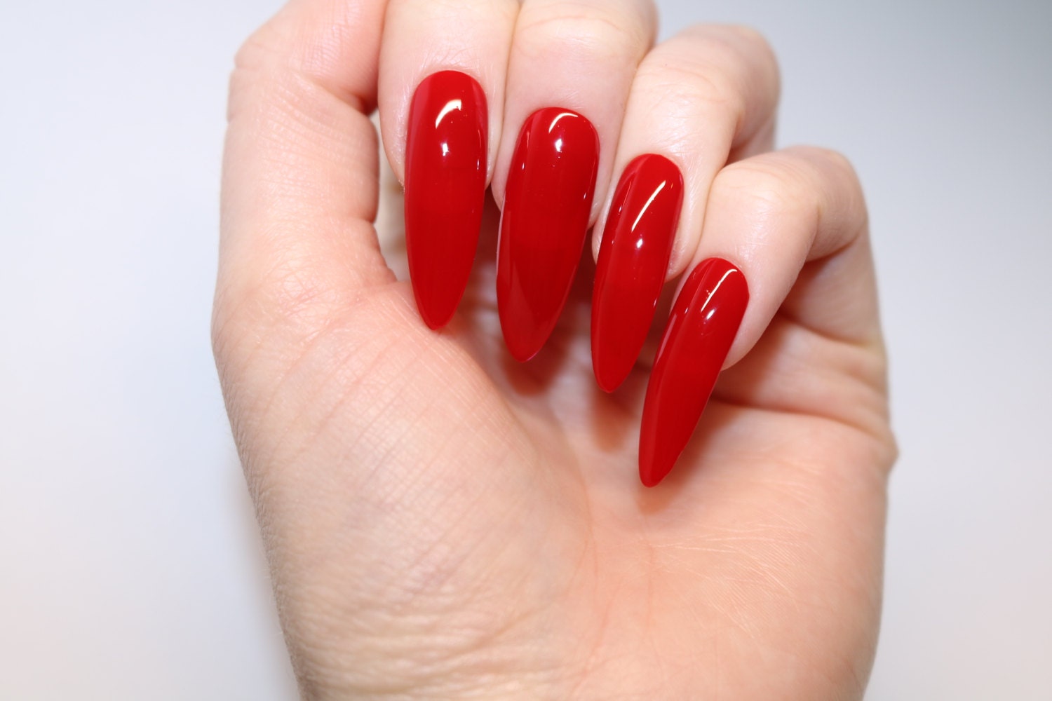 Red long stiletto nails 20 full set of nails Stiletto nail