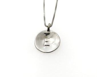 14 k white gold necklace. Initial pendant. Letter charm necklace. Personalized necklace. Pendant necklace. Initial necklace. (403B)