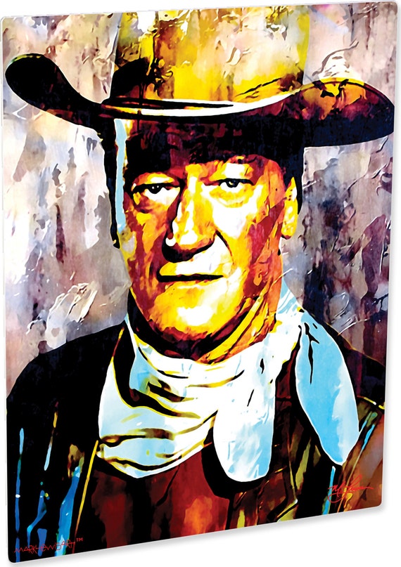 John Wayne art prints wall decor on metal by Mark Lewis Art