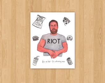 Fat Mac from It's Always Sunny, Illustrated Portrait, Pop Culture TV Art, Choose a size