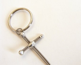 Cross Keychain (Guitar String Cross - Empty Cross)