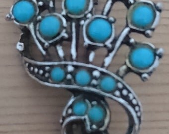 Vintage turquoise brooch
