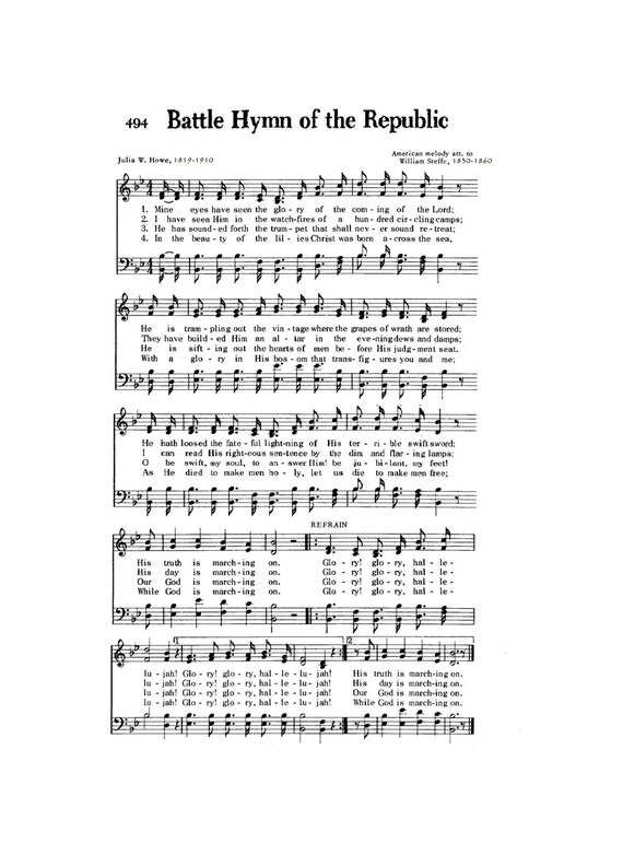 Battle Hymn of the Republic Christian Digital Sheet Music