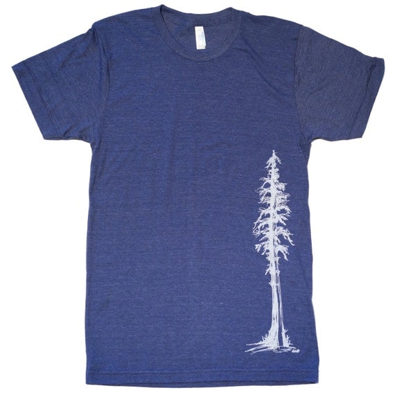 Mens T shirt-Redwood Tree-Womens-Unisex-American Apparel crew