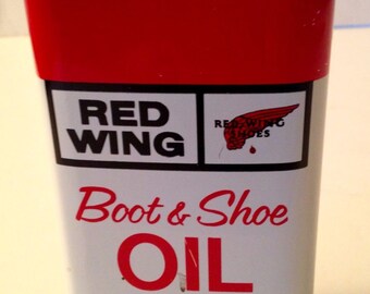 Vintage Red Wing Boot & Shoe Oil 8 oz. Can Fantastic Display Item, Great Graphics, Cool Décor Item.