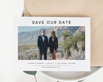 Save the Date Photo Announcement | Printable Save the Date | Save the Date Photo Card | JPG or PDF Template | Simple Save The Date | SD-012