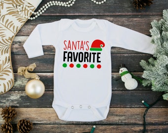 Christmas Shirts for Babies - Long Sleeve Santa's Favorite