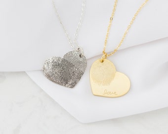 30% OFF! Fingerprint Jewelry • Heart Charm Fingerprint Necklace • Custom Fingerprint Necklace • Personalized Gift • MOTHER'S GIFT • NM32