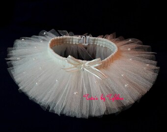 Pearl Sparkle Dog Tutu, Pet Tutu, Pet Clothing, Pet Outfit, Pet Party Favor, Pet Birthday Outfit, Wedding Pet Tutu, Pearl Pet Tutu