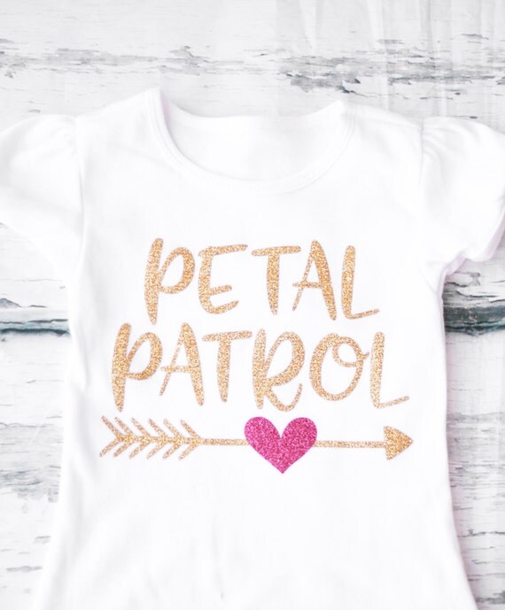 Flower girl petal patrol Gold glitter petal patrol flower girl