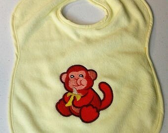 Baby Bib * Embroidered Bib * Monkey Bib * Baby Shower Gift * New Baby Gift