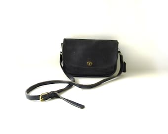 Vintage COACH Black Leather Crossbody Purse
