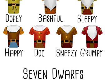 Men's Snow White and the Seven Dwarfs Inspired ATHLETIC Shirt
