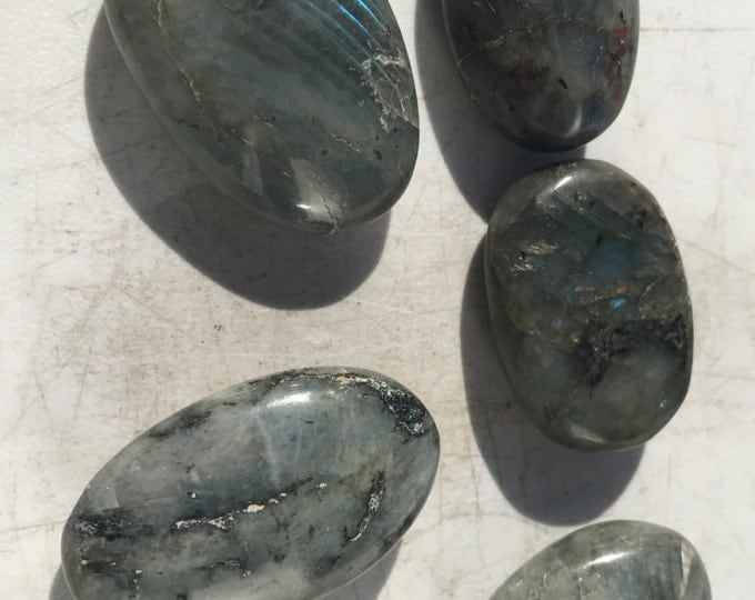 Set of 5 Labradorite Stones- 5 High Sheen Labradorite from Madagascar Healing Crystals \ Reiki \ Healing Stone \ Healing Stones \ Chakra