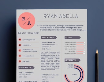 Creative Resume Template, Easy DIY Printable | Professional Design | Fully Editable | US Letter | A4 | Downloadable Resume Templates