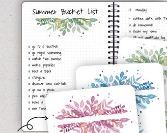 Flower Stickers, Flower Border - Journalspiration Bullet Journal Planner Stickers - 3 colors and 2 sizes