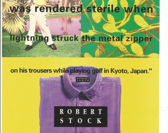 1993 Advertisement Robert Stock Computer Saleman Sterile Lightning Sandwashed Silk Shirt Kyoto Japan Wall Art Decor