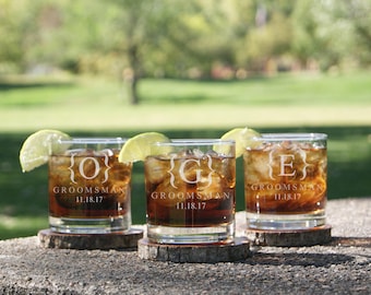 Set of 10 Groomsmen Gifts, Personalized Whiskey Glasses, Unique Groomsmen Gifts, Best Groomsmen Gifts, Groomsmen Scotch Glasses, Highball