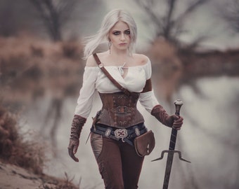 Leather corset, larp fantasy/steampunk