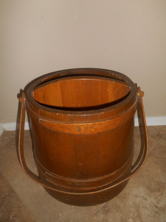 Vintage Wooden Firkin Sugar Bucket
